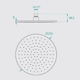 Fontaine Industries Broswin 250mm Round Shower Head