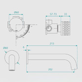 Fontaine Industries Broswin 200mm Bath/Basin Progressive Wall Mixer Set