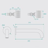 Fontaine Industries Broswin 200mm Bath/Basin Wall Tap Set