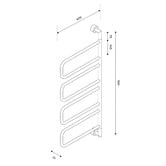 Hydrotherm Australia Hydrotherm 400 x 960mm 8 Bar Swivel Heated Towel Rail