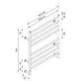 Hydrotherm Australia Hydrotherm H2 Series 8 Bar Heated Towel Rail