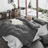Violette Casa Smoke Sadie Microfibre Quilt Cover Set