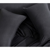 Violette Casa Black Brett Vintage Washed Microfibre Quilt Cover Set