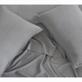 Violette Casa Grey Brett Vintage Washed Microfibre Quilt Cover Set