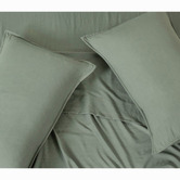 Violette Casa Khaki Green Brett Vintage Washed Microfibre Quilt Cover Set