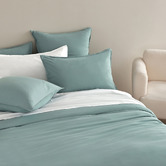 Violette Casa Seafoam Brett Vintage Washed Microfibre Quilt Cover Set
