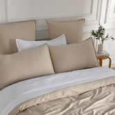 Violette Casa Natural Brett Vintage Washed Microfibre Quilt Cover Set