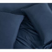 Violette Casa Navy Brett Vintage Washed Microfibre Quilt Cover Set