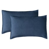 Violette Casa Navy Brett Vintage Washed Microfibre Quilt Cover Set
