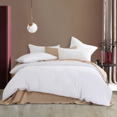 Violette Casa White Brett Vintage Washed Microfibre Quilt Cover Set