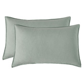 Violette Casa Sage Brett Vintage Washed Microfibre Quilt Cover Set