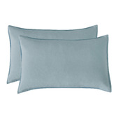 Violette Casa Blue Brett Vintage Washed Microfibre Quilt Cover Set