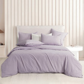 Violette Casa Lilac Brett Vintage Washed Microfibre Quilt Cover Set