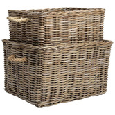 Wicka 2 Piece Hampton Cane Storage Basket Set