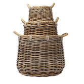 Wicka 3 Piece Cabo Elliptical Rattan Basket Set
