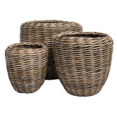 Wicka 3 Piece Bacaro Elliptical Rattan Basket Set