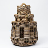 Wicka 3 Piece Cabo Elliptical Rattan Basket Set