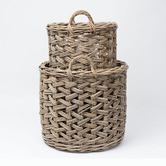 Wicka 2 Piece Lido Herringbone Rattan Basket Set