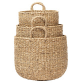 Wicka 3 Piece Como Elliptical Seagrass Basket Set