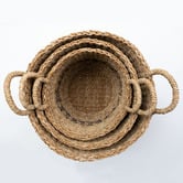 Wicka 3 Piece Nantucket Banded Seagrass Basket Set