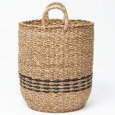 Wicka 3 Piece Nantucket Banded Seagrass Basket Set
