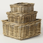 Wicka 3 Piece Lexington Kubu Rattan Basket Set