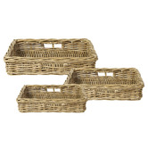 Wicka 3 Piece Napa Kubu Rattan Tray Set