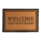 Wicka Black Oxford Welcome Shoes Coir Doormat