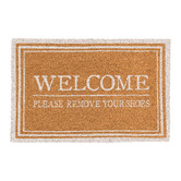 Wicka Ivory Oxford Welcome Shoes Coir Doormat