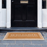 Wicka Ivory Oxford Welcome Shoes Coir Doormat