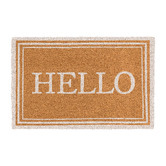 Wicka Ivory Oxford Hello Coir Doormat