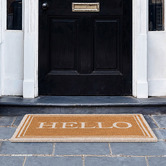 Wicka Ivory Oxford Hello Coir Doormat