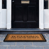 Wicka Black Oxford Welcome Home Coir Doormat