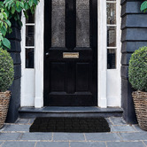 Wicka Black Maine Hand-Knotted Coir Doormat