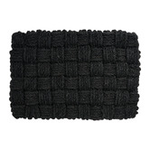 Wicka Black Maine Hand-Knotted Coir Doormat