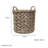 Wicka 2 Piece Lido Herringbone Rattan Basket Set