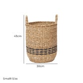 Wicka 3 Piece Nantucket Banded Seagrass Basket Set