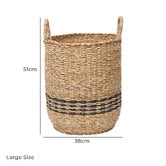Wicka 3 Piece Nantucket Banded Seagrass Basket Set