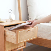 Modern Collective Enzo American Oak Wood Bedside Table