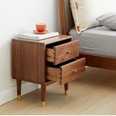 Modern Collective Martine Walnut Wood Bedside Table