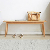 Modern Collective Zaynah Oak Wood &amp; Rattan Ottoman Bench