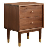 Modern Collective Martine Walnut Wood Bedside Table