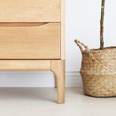 Modern Collective Thea American Oak Wood Bedside Table