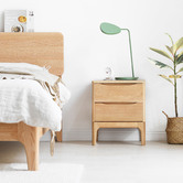 Modern Collective Thea American Oak Wood Bedside Table