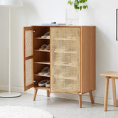 Modern Collective Alie 5 Shelf American Oak Wood Shoe Cabinet