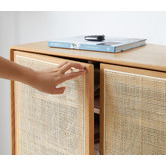 Modern Collective Alie 5 Shelf American Oak Wood Shoe Cabinet