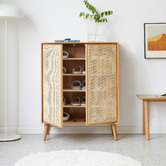 Modern Collective Alie 5 Shelf American Oak Wood Shoe Cabinet