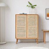 Modern Collective Alie 5 Shelf American Oak Wood Shoe Cabinet