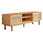 Modern Collective 150cm Tyreece Oak Wood &amp; Rattan TV Unit
