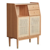 Modern Collective Tyreece Oak Wood &amp; Rattan Sideboard